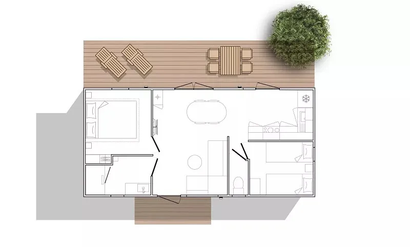 Mobil-Home Sunelia Luxe 32M² 2 Chambres - Climatisé