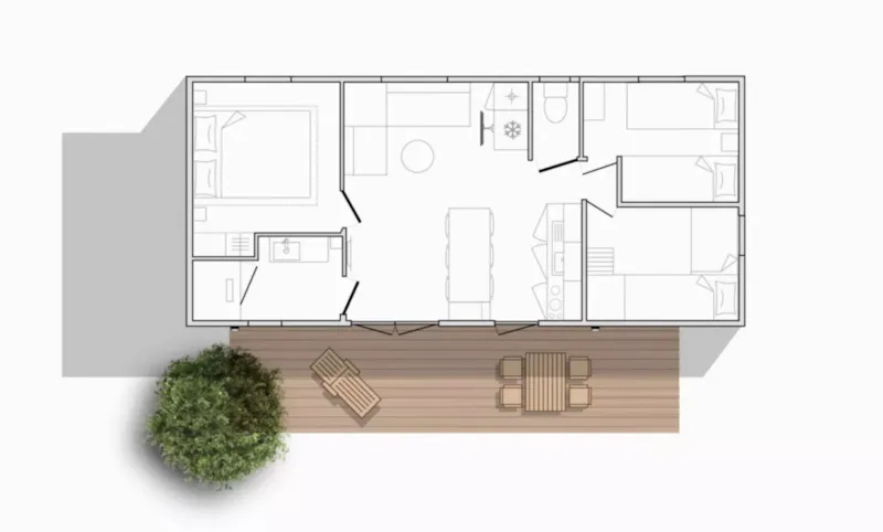 Mobil-Home Sunelia Luxe 33M² 3 Chambres - Climatisé