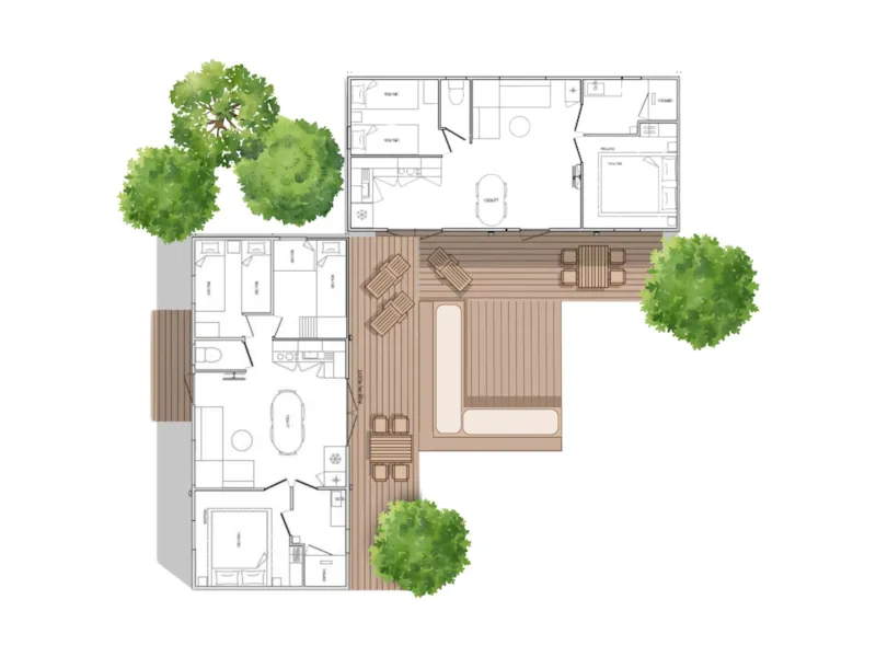 Mobil-Home Sunelia Luxe 65M² 5 Chambres - Climatisé