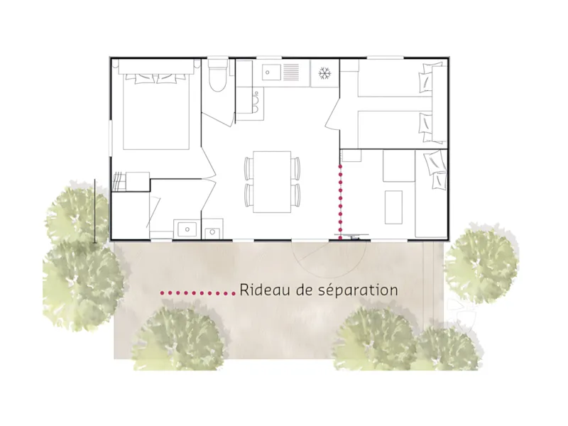 Mobil Home Prestige Plus 32M² 2 Chambres - Climatisé