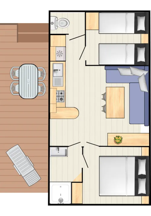 Location - Mobil-Home Super Mercure - image n°8 - Camping Des 3 Lacs du Soleil