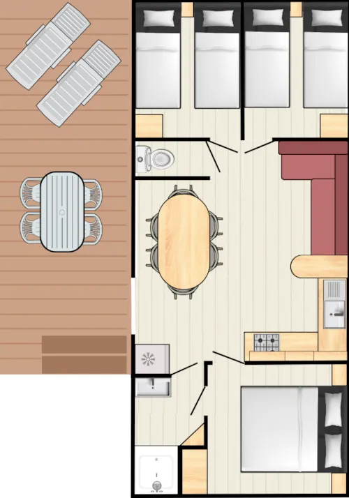 Accommodation - Mobil-Home Super Cordelia - image n°3 - Camping Des 3 Lacs du Soleil