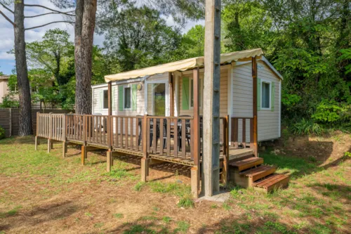 Mietunterkunft - Luxuriöses Mobilheim Mit 3 Schlafzimmern Und Klimaanlage, Anreise Am Sonntag - image n°1 - Camping des Gorges
