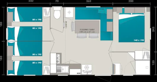 Huuraccommodatie(s) - S-Mobil Home Premium 3 Slaapkamers - image n°4 - SUN CAMPING