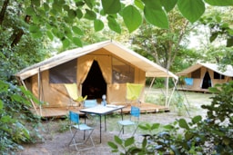 Location - Tente Toile Et Bois Classic V - Huttopia le Moulin