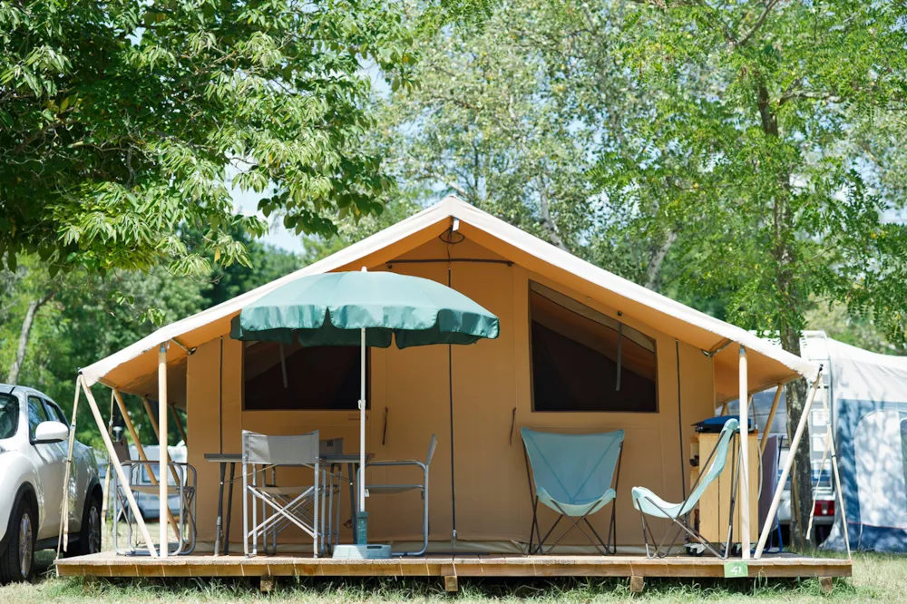 Location - Tente Toile&Bois Classic Iv - Huttopia le Moulin