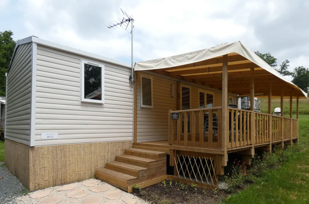 Location - Mobil Home Pécharmant   - 3 Chambres Climatisé - Camping du Coucou