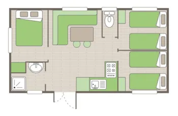 Mietunterkunft - Comfort Xl 33M² - 3 Bedrooms - Homair-Marvilla - Lac des Vieilles Forges