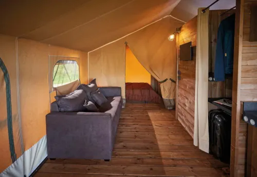 Accommodation - Lodge Kenya Vintage Confort 46M² - 2 Bedrooms + Sheltered Terrace - image n°5 - Camping Le Château