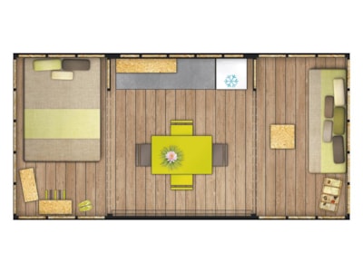 Bungalow Maori Confort 17m² 2 bedrooms  (without toilet block, no water)