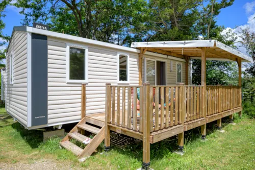 Accommodation - Mobile Home Confort 29M² 3 Bedrooms With Covered Terrace + Air Conditionning + Tv - image n°2 - Camping Le Château