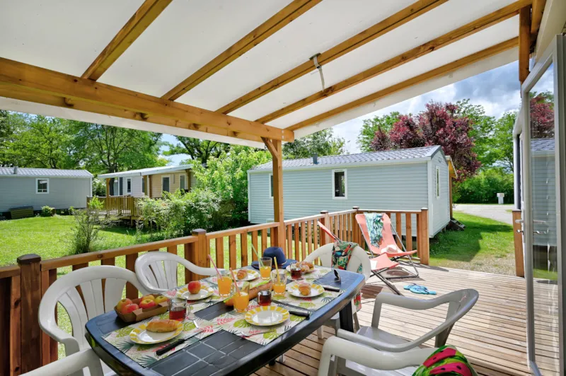 Mobil-Home Confort 29M² 3 Ch + Terrasse Couverte + Clim + Tv