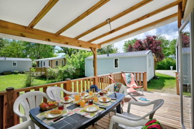Mobile home Confort 29m² 3 bedrooms with covered terrace + air conditionning + TV