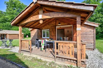 Location - Chalet Premium 35M² 2 Chambres + Terrasse Couverte + Climatisation + Tv + Lv - Camping Le Château