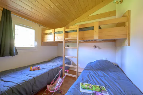 Accommodation - Chalet Premium 35M² 2 Bedrooms With Covered Terrace + Air Conditionning + Tv + Dishwasher - image n°7 - Camping Le Château