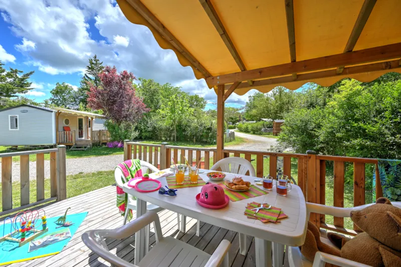 Mobil-Home Confort 27M² 2 Ch + Terrasse Couverte + Clim + Tv