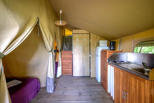 Accommodation - Lodge Kenya Confort 35M² 2 Bedrooms + Sheltered Terrace - image n°3 - Camping Le Château