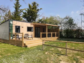 Location - Cottage Premium 35M² 3 Chambres + Tv + Lave-Vaisselle + Climatisation + Terrasse Xl Semi-Couverte - Camping Le Château
