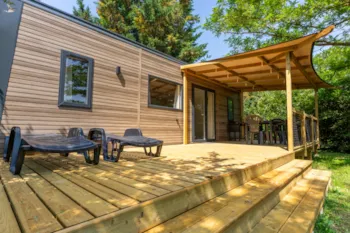 Mietunterkunft - Cottage Premium Spa 35M² 3 Schlafzimmer + Tv + Geschirrspüler + Klimaanlage + Plancha + Xl-Terrasse - Camping Le Château