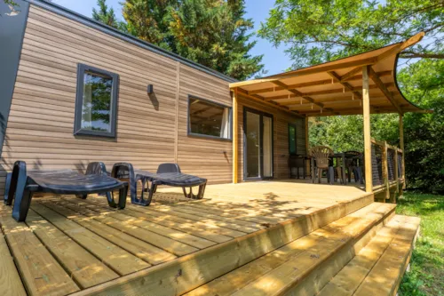 Accommodation - Cottage Premium Private Spa - 35M² - 3 Bedrooms + Tv + Dishwasher + Air Conditioning + Plancha Grill + Xl Terrace - image n°1 - Camping Le Château