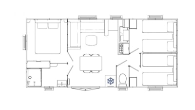 Premium 3-bedroom cottage - 35 m² + TV + dishwasher + air conditioning + griddle + XL terrace