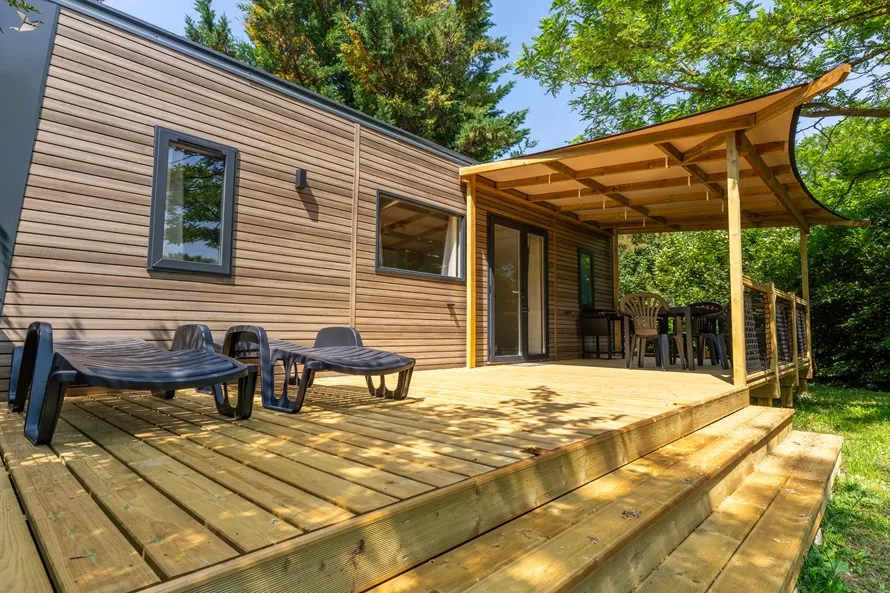 Mietunterkunft - Cottage Premium 35M² + Tv + Geschirrspüler + Klimaanlage + Plancha + Xl-Terrasse - Camping Le Château