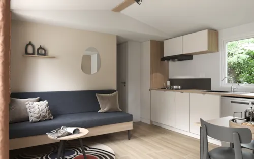 Accommodation - New Cottage Premium 2 Bedrooms 2 Bathrooms 35 M2 +Tv + Dishwasher + Air Conditioning + Plancha + Xl Terrace - image n°7 - Camping Le Château