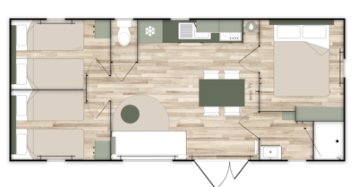 Premium 3-bedroom cottage - 35 m² + TV + dishwasher + air conditioning + griddle + XL terrace
