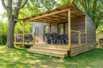 Mietunterkunft - Cottage Premium 29M² 2 Schlafzimmer + Tv + Geschirrspüler + Klimaanlage + Plancha + Terrasse - Camping Le Château