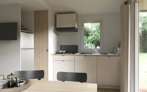 Accommodation - Cottage Premium 29M² 2 Bedrooms + Tv + Dishwasher + Air Conditioning + Plancha + Terrace - image n°10 - Camping Le Château