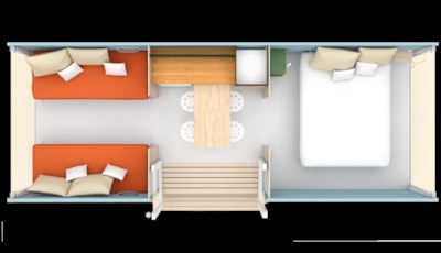 Coco Sweet 16m², 2 bedrooms (without toilet blocks)