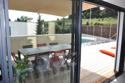 CASA PALMA villa with private pool, view of La Palme pond - 4 bedrooms - large wooden terrace