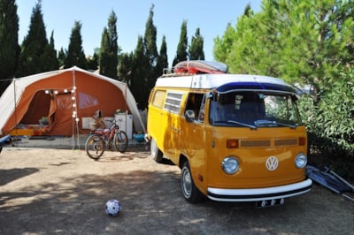 Pitch + car + tent or caravan + electricity 10A