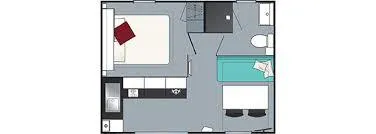 Cahita 17.80M², 1 Chambre, Forfait Hôtelier+Tv + Climatisation+Terrasse 10M²