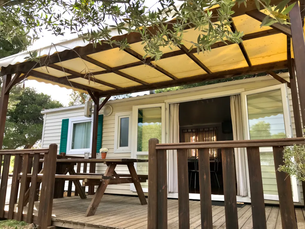 Location - Espace 32M², 3 Chambres, Terrasse Couverte 11M² +Tv+Climatisation - Camping Le Fun