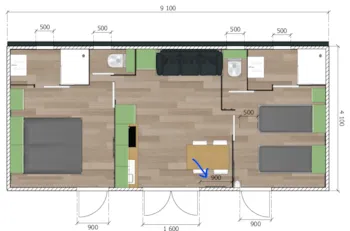 Huuraccommodatie(s) - Xxl Premium 35M² 2Sdb, 2 Bedrooms,Tv,Dishwasher, Airco - Camping Le Fun