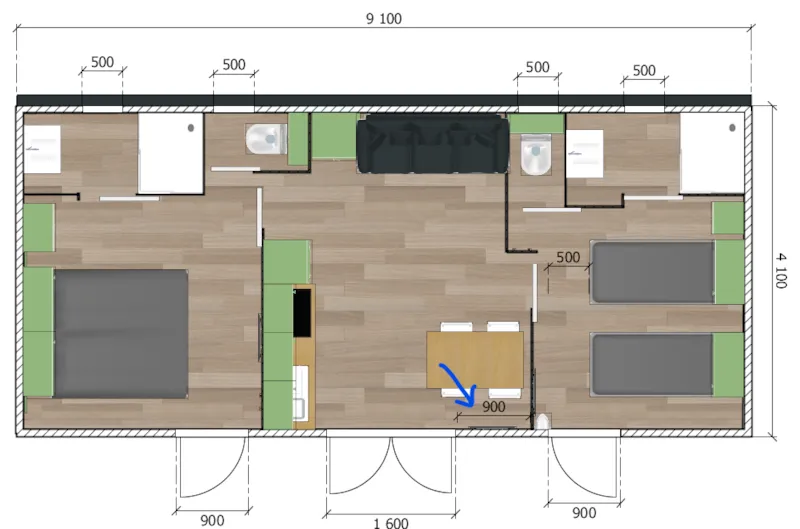 Xxl Premium 35M² 2Sdb, 2 Chambres,Tv,Lave Vaisselle, Climatisation