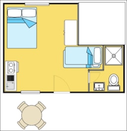 Mietunterkunft - Appartement Glycines 36 M² - 3 Zimmers - Klimaanlage + Tv - Camping Clair de Lune
