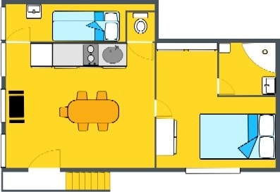 Appartement Bougainvillier 44 M² - 3 Pièces - 2 Chambres - Climatisation