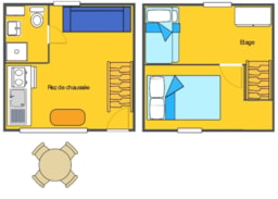 Huuraccommodatie(s) - Appartement Jasmin Sérénité 30 M² - 3 Stukken - 1 Kamer - Airconditioning - Camping Clair de Lune