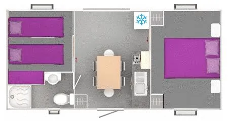 Mobil-Home Provence Sérénité 25M² - Jacuzzi Privatif - 3 Pièces - 2 Chambres - Climatisation