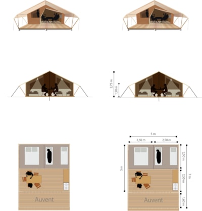 Tent Cotton Lounge 25m² - Without toilet blocks — 8