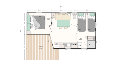 Mobilhome Azur Sérénité 25m² - 3 rooms - 2 bedrooms - Air conditioning — 3
