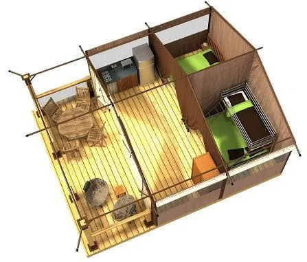 Tente Victoria 20M² - 2 Chambres / Sans Sanitaires