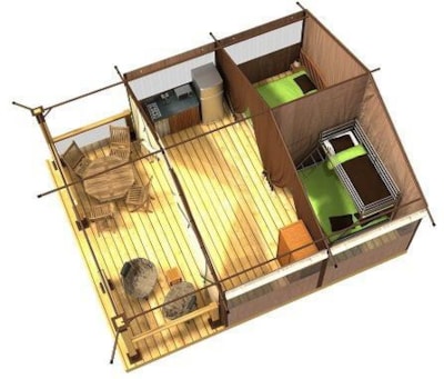 Tent Victoria 20m² - 2 bedrooms / without toilet block