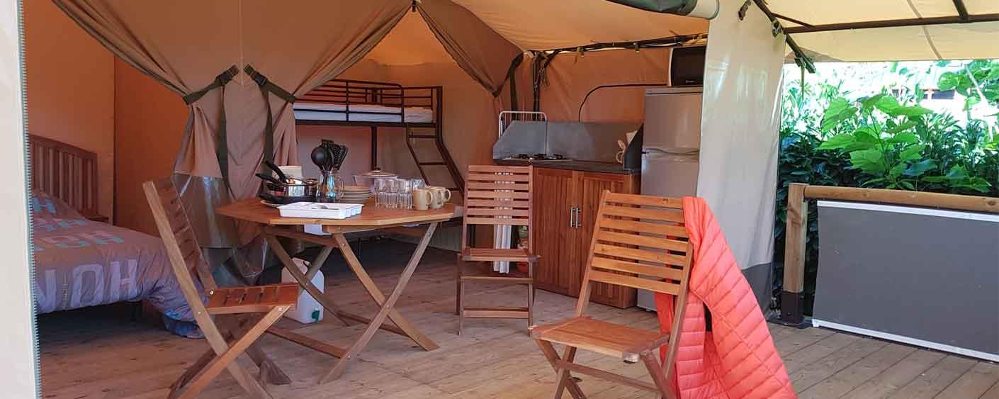 Location - Tente Victoria 20M² - 2 Chambres / Sans Sanitaires - Camping du Lac des Varennes