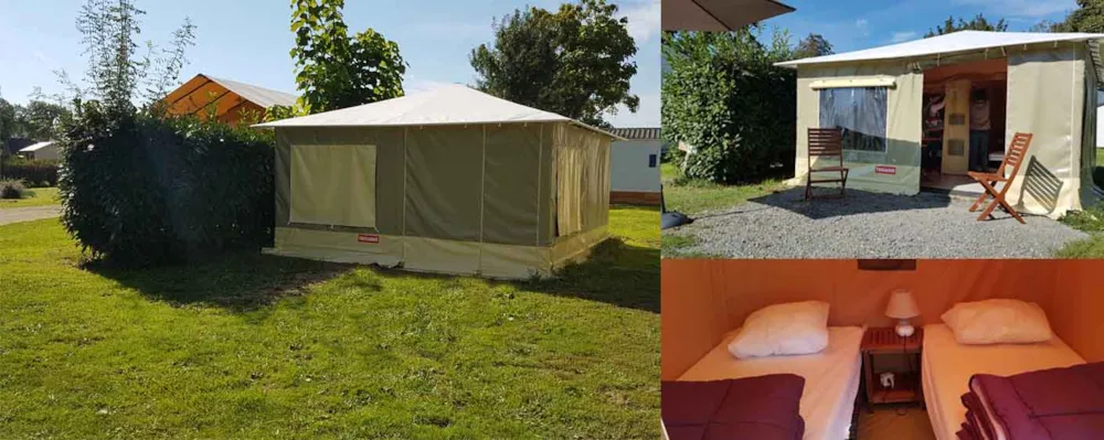 Location - Tente Caraïbe 19M² - 2 Chambres / Sans Sanitaires - Camping du Lac des Varennes
