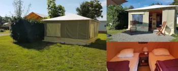 Mietunterkunft - Zelt Caraïbe 19M² - 2 Zimmer / Ohne Sanitärausstattung - Camping du Lac des Varennes