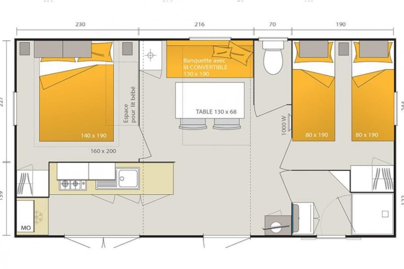 Hytte i Plougasnou – Mobil-home RIVIERA 2 chambres + Terrasse couverte + TV (27 m² / 2013) 1/4 Pers. – photo 10
