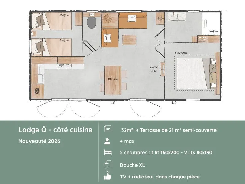 Lodge Ô Cozy : 2 Chambres + Terrasse Couverte + Tv (32M²/2026)